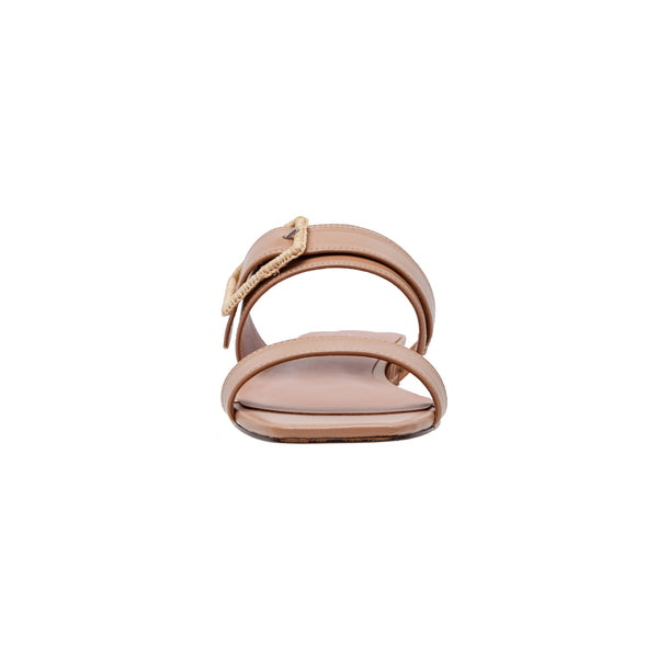 Linea Paolo DANIELA | Two Band Flat Sandals Black Tumbled Leather