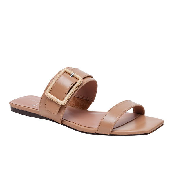 linea paolo DANIELA | Two Band Flat Sandals Black Tumbled Leather linea paolo DANIELA | Two Band Flat Sandals Black Tumbled Leather