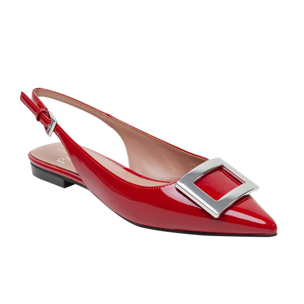 linea paolo DELICA | Buckle Slingback Flats Black Patent