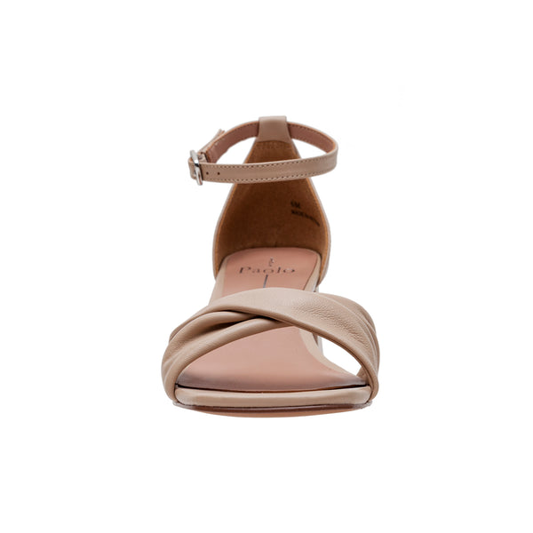 Linea Paolo EVELINA STYLE STEALS | Block Heel Ankle Strap Sandals Nude Nappa