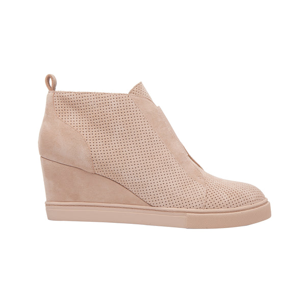 Linea Paolo FELICIA SUEDE | Our Original Platform Wedge Sneaker Bootie Blush Perforated Suede