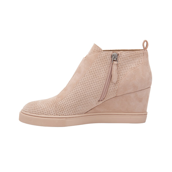 Linea Paolo FELICIA SUEDE | Our Original Platform Wedge Sneaker Bootie Blush Perforated Suede