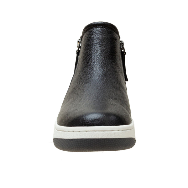 Linea Paolo GLEN | Zipper Sneaker Booties Black Tumbled Leather