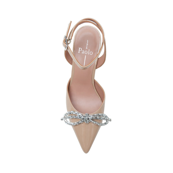 Linea Paolo HEART | Beaded Bow Stiletto Pumps Maple Sugar Patent