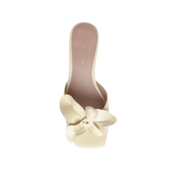 Linea Paolo IDALIA | Flower Embellished Nappa Leather Slides Butter Nappa