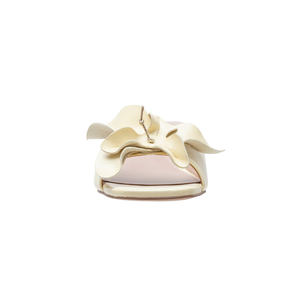 Linea Paolo IDALIA | Flower Embellished Nappa Leather Slides Butter Nappa