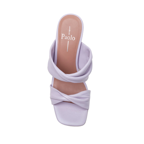Linea Paolo IMANI | Column Heel Square Toe Slides Lavender Fog Nappa