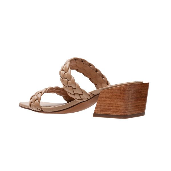 Linea Paolo IRENE | Cuban Heel Braided Slides Black Nappa