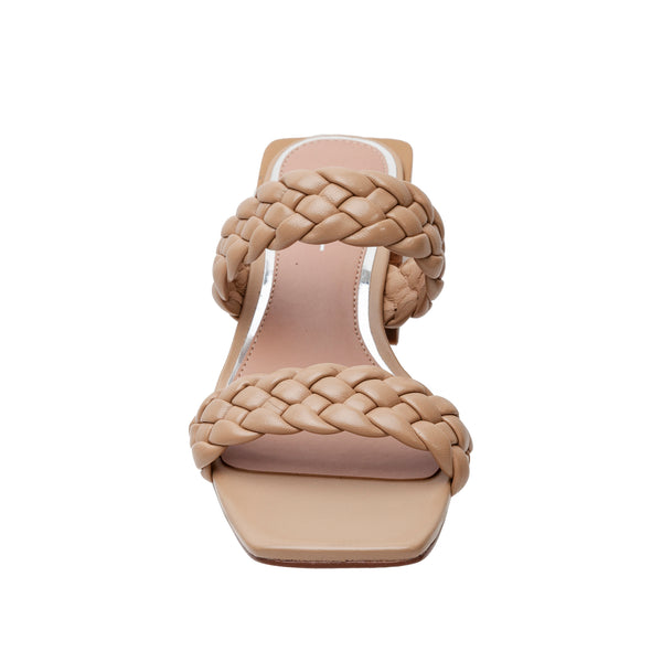 Linea Paolo IRENE | Cuban Heel Braided Slides Black Nappa