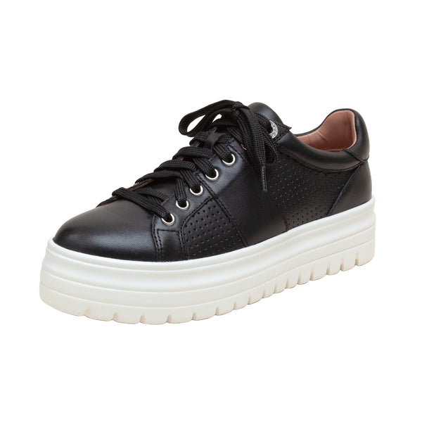 Linea Paolo JETT | Platform Lace-Up Sneakers Black Leather
