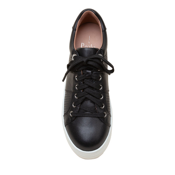 Linea Paolo JETT | Platform Lace-Up Sneakers Black Leather