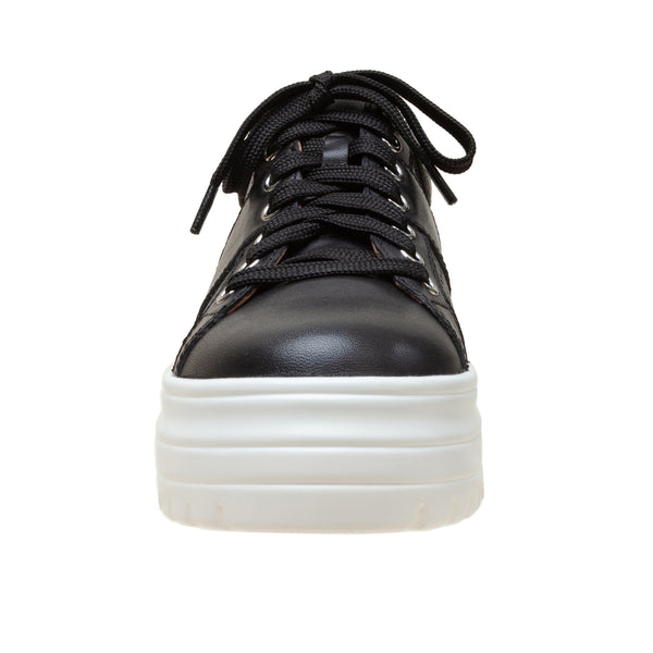 Linea Paolo JETT | Platform Lace-Up Sneakers Black Leather