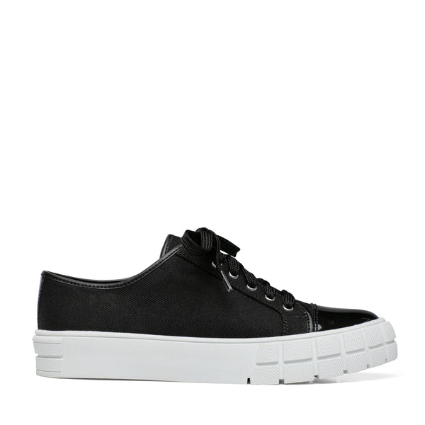Linea Paolo KALAIA | Lace-Up Lug Sole Sneakers Black Fabric/Tpu
