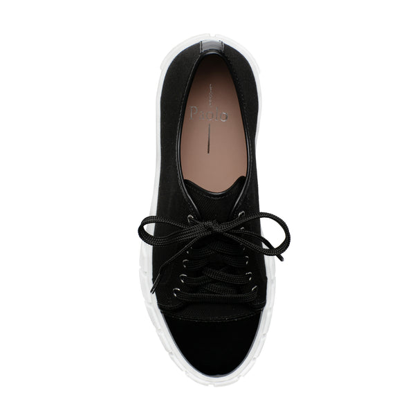 Linea Paolo KALAIA | Lace-Up Lug Sole Sneakers Black Fabric/Tpu