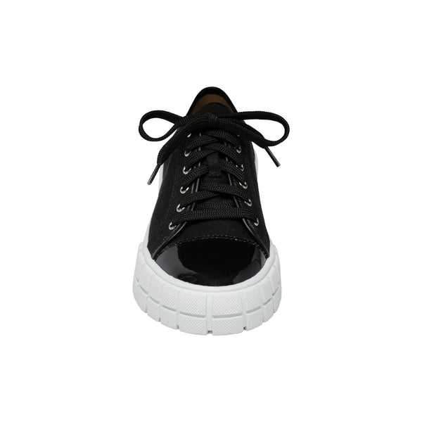 Linea Paolo KALAIA | Lace-Up Lug Sole Sneakers Black Fabric/Tpu