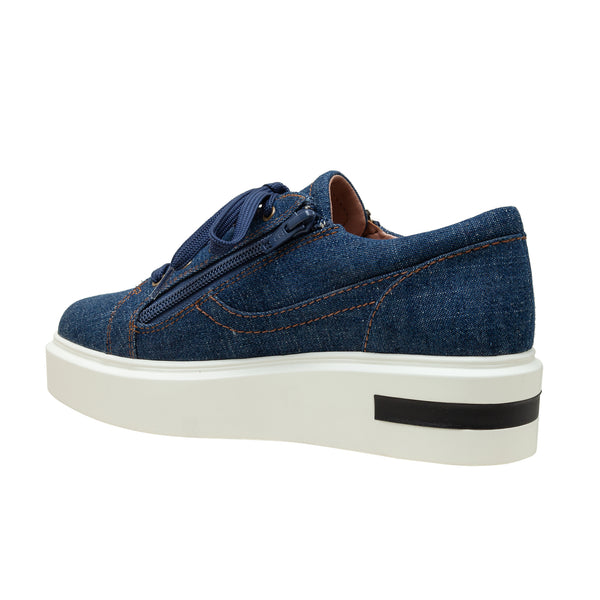 Linea Paolo KALULA | Denim Zipper Platform Sneakers Black Denim