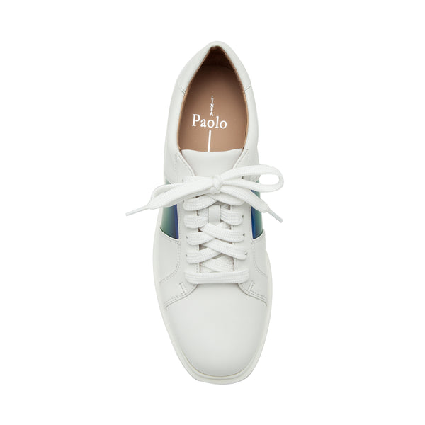 Linea Paolo KARIS | Mixed Media Platform Sneakers White/Green/Fucshia Leather/TPU