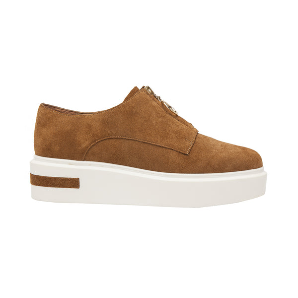 Linea Paolo KELANI | Zip-Up Platform Sneaker Toffee Split Suede