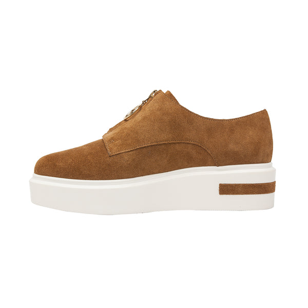 Linea Paolo KELANI | Zip-Up Platform Sneaker Toffee Split Suede
