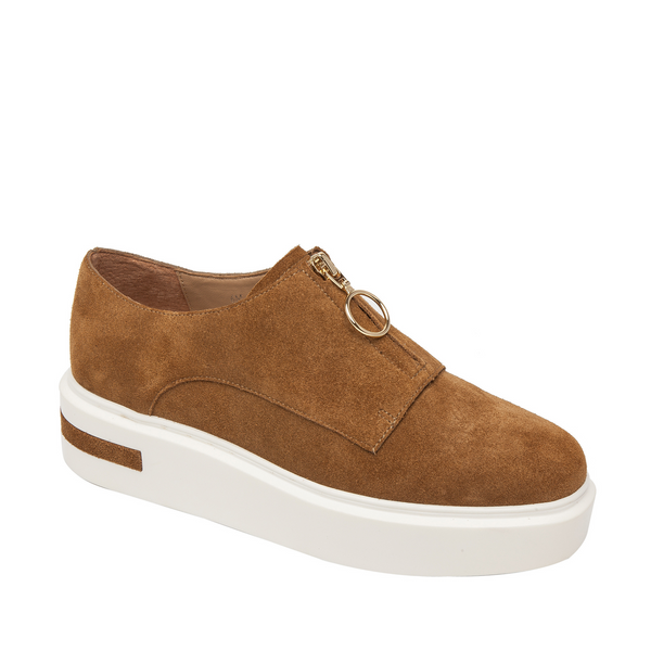 linea paolo KELANI | Zip-Up Platform Sneaker Toffee Split Suede linea paolo KELANI | Zip-Up Platform Sneaker Toffee Split Suede