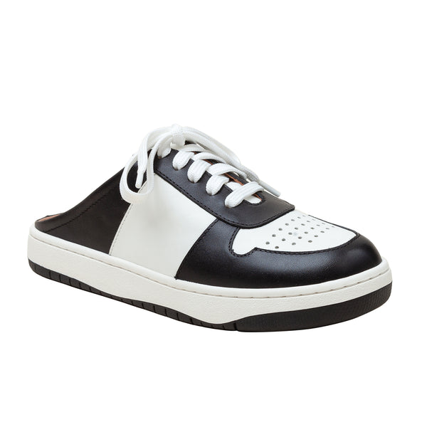 linea paolo KIERAN | Slip On Sneaker Mules Black/Eggshell Leather