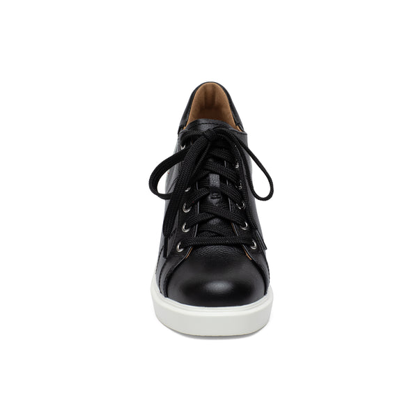 Linea Paolo KORIN | Platform Wedge Sneakers Black/Silver Leather/Nappa