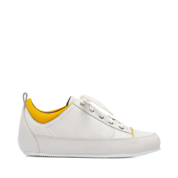 Linea Paolo KRISTEN | Retro-Inspired Sporty Lace-Up Fashion Sneaker Light Grey/White Leather/Mesh Fabric