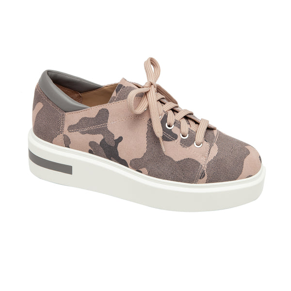 linea paolo KRUZ | A Trendy Platform Lace Up Platform Sneaker with Sporty Details Blush Pink Camo Print Suede linea paolo KRUZ | A Trendy Platform Lace Up Platform Sneaker with Sporty Details Blush Pink Camo Print Suede
