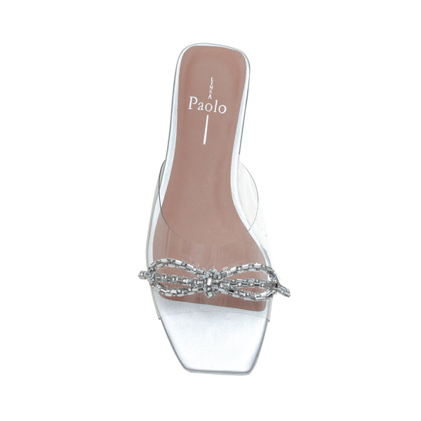 Linea Paolo LEIGH | Vinyl Or Satin Beaded Bow Slides Clear Tpu