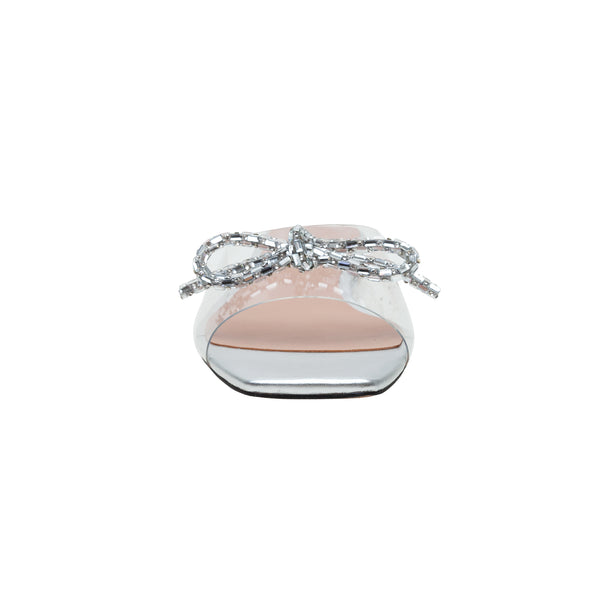 Linea Paolo LEIGH | Vinyl Or Satin Beaded Bow Slides Clear Tpu