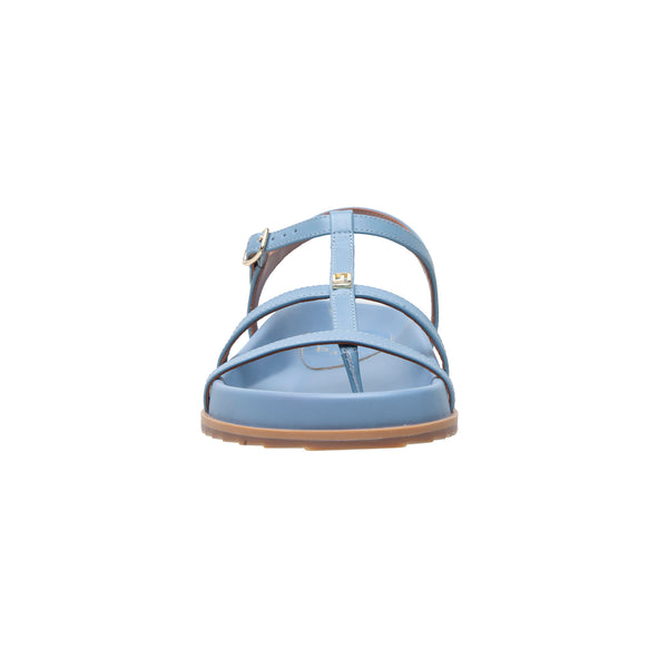Linea Paolo LILITH | Leather Footbed Sandals Dusty Blue Leather