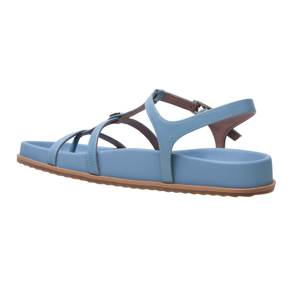 Linea Paolo LILITH | Leather Footbed Sandals Dusty Blue Leather