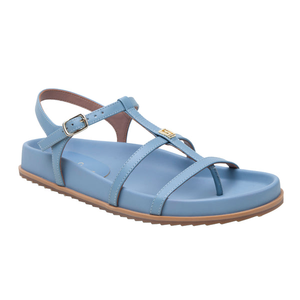 linea paolo LILITH | Leather Footbed Sandals Dusty Blue Leather linea paolo LILITH | Leather Footbed Sandals Dusty Blue Leather