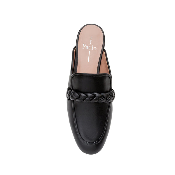 Linea Paolo AMY | Braided Keeper Mules Black Nappa
