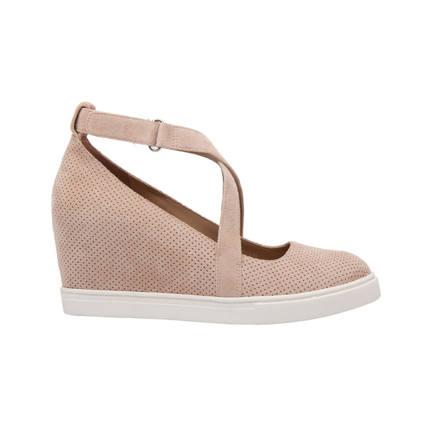 Linea Paolo MACI V | Sneaker Wedge Pumps Blush Perforated Suede