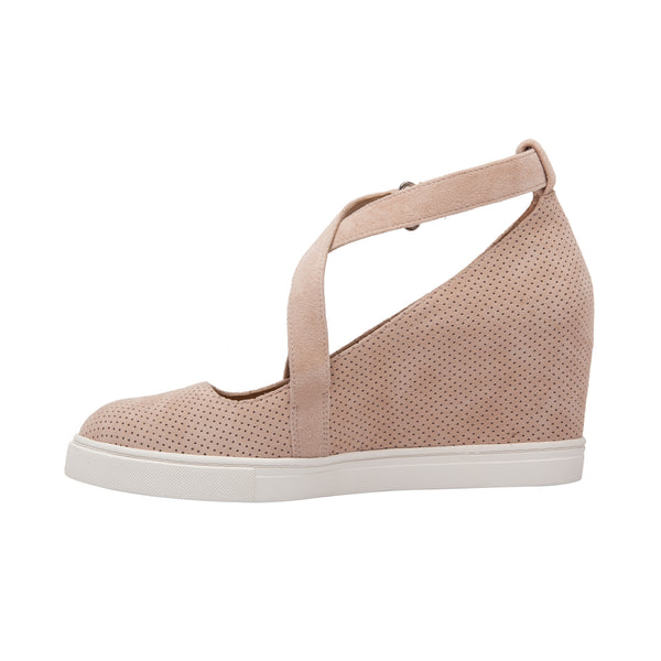 Linea Paolo MACI V | Sneaker Wedge Pumps Blush Perforated Suede