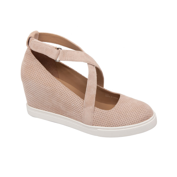 linea paolo MACI V | Sneaker Wedge Pumps Blush Perforated Suede