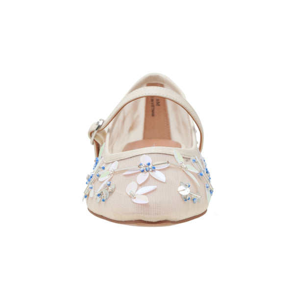 Linea Paolo MAISON | Beaded Mesh Low Heel MJ Pump Ivory Mesh/Suede