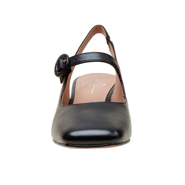 Linea Paolo MANU | Block Heel Slingback Pumps Black Nappa