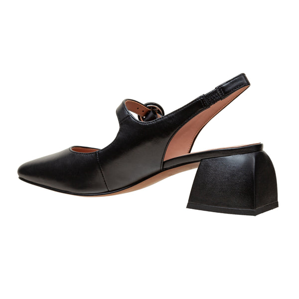 Linea Paolo MANU | Block Heel Slingback Pumps Black Nappa