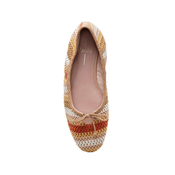 Linea Paolo MILA | Ruched Top Line Ballet Flats Toffee Multi Crochet/Nappa