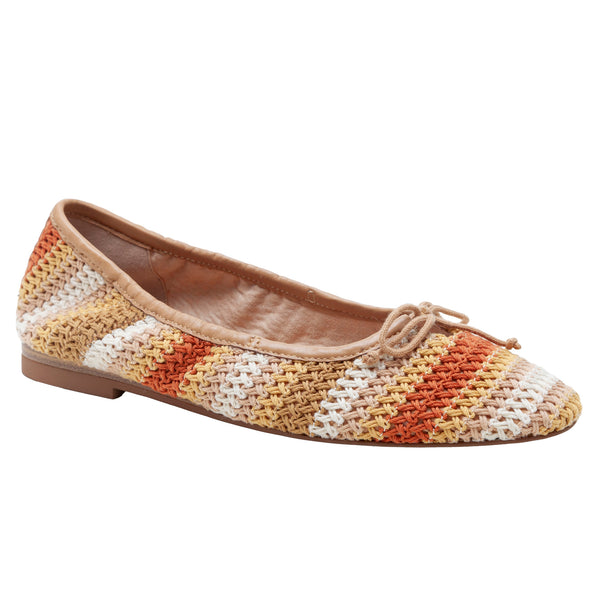 linea paolo MILA | Ruched Top Line Ballet Flats Toffee Multi Crochet/Nappa
