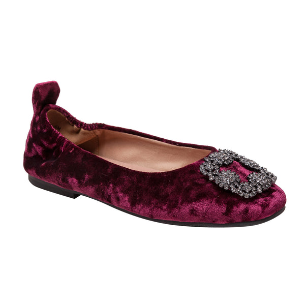 linea paolo MINA X | Glam Sparkly Medallion Ballet Flat Burgundy Velvet linea paolo MINA X | Glam Sparkly Medallion Ballet Flat Burgundy Velvet