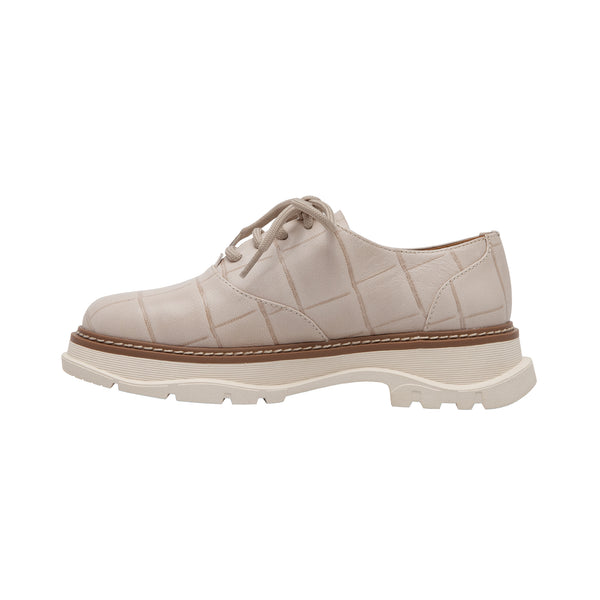 Linea Paolo MOIRA | Lace-Up Leather Oxfords Cream Two-Tone Leather