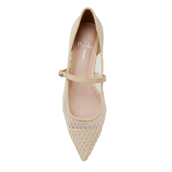 Linea Paolo NADEEN | Fishnet Mary Jane Flats Blush Mesh/Microsuede