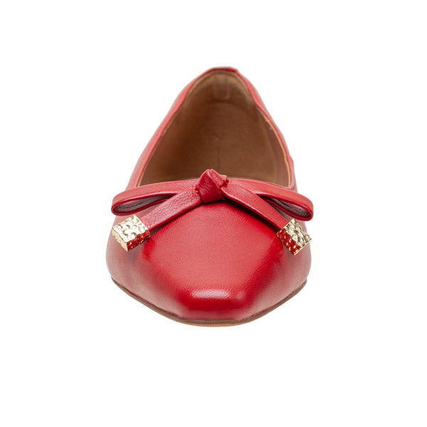 Linea Paolo NICOLIS | Leather Bow Skimmer Flats Black Nappa