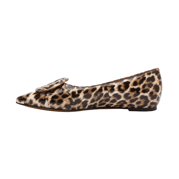 Linea Paolo NIOLA | Hidden Low Wedge Ring Flats Cream/Tan/Black Leopard Patent