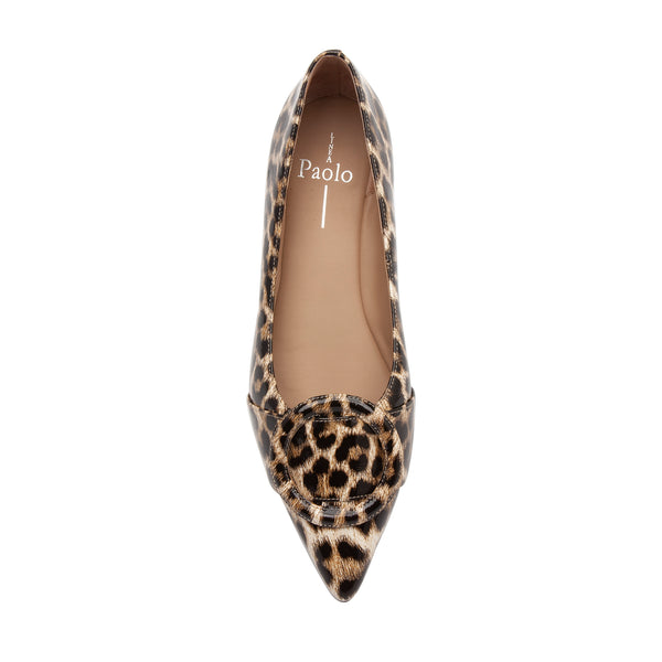 Linea Paolo NIOLA | Hidden Low Wedge Ring Flats Cream/Tan/Black Leopard Patent