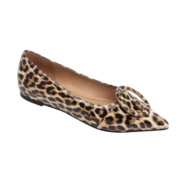 linea paolo NIOLA | Hidden Low Wedge Ring Flats Cream/Tan/Black Leopard Patent