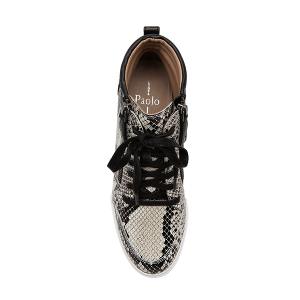 Linea Paolo NIYA | Street Style Wedge Sneakers Cream/Black Snake Print Leather
